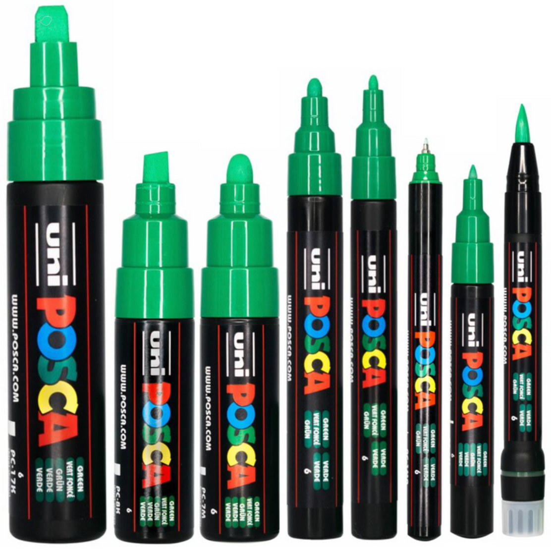 Posca Marker Same Colour In 8 Tips Sizes In Green Only